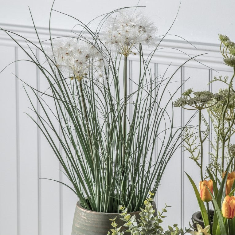 Artificial Grass with Two Heads of Flowers