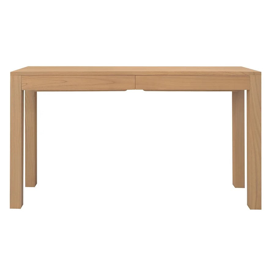 Practical Style 2 Drawer Solid Mindi Wood Sofa Table - Natural