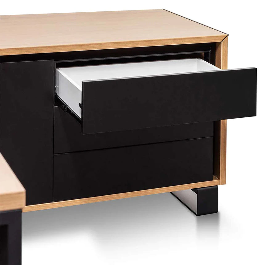 Precision Right Return Office Desk 230cms - Natural