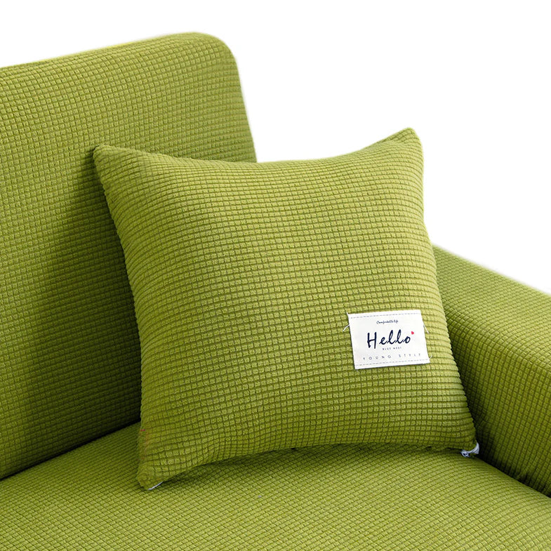 Premium Polyester Stretchable Cushion Pillowcase - Green -45 x 45cms