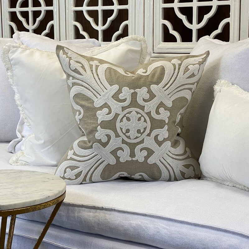 Provence Velvet 55x55cm Cushion Cover - Natural