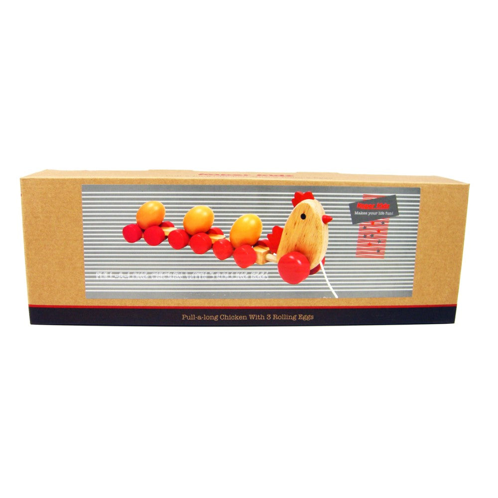 Pull Along Toddlers' Toy Chicken With 3 Eggs