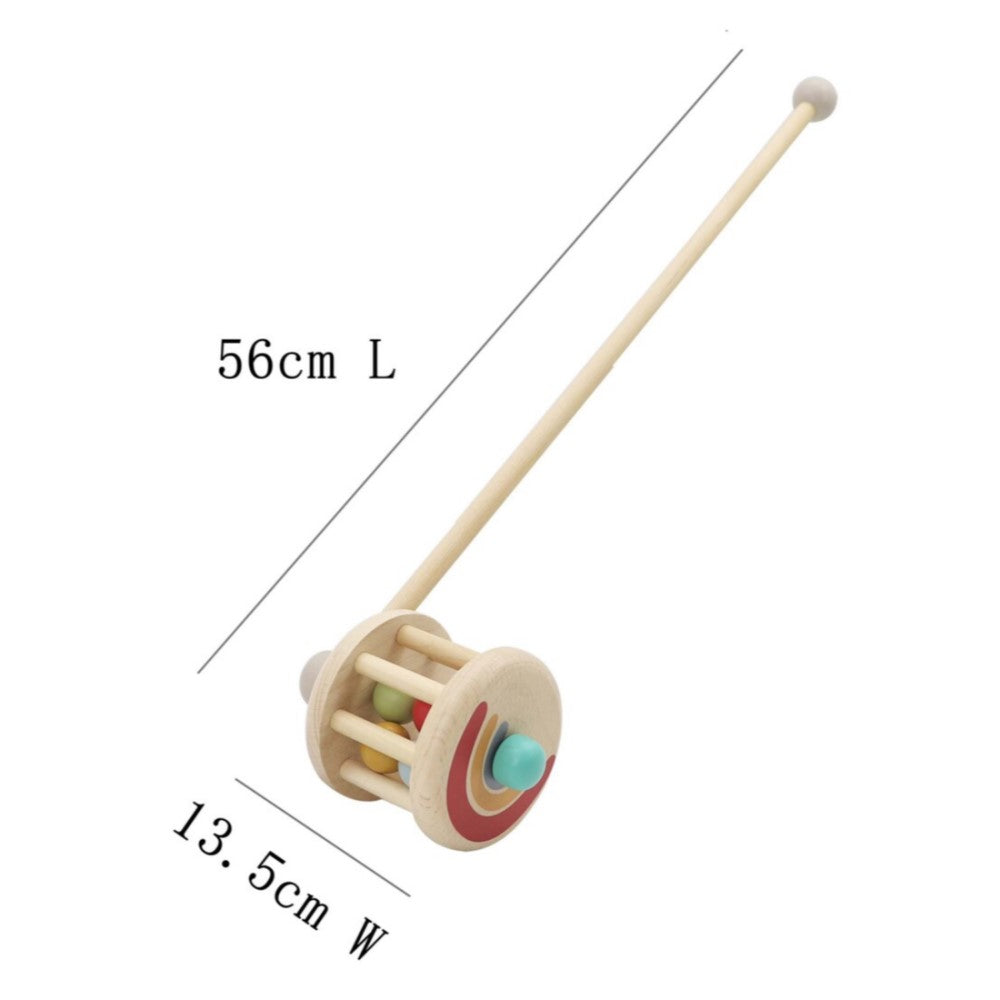 Push Along Wooden Rolling Balls Tumbler