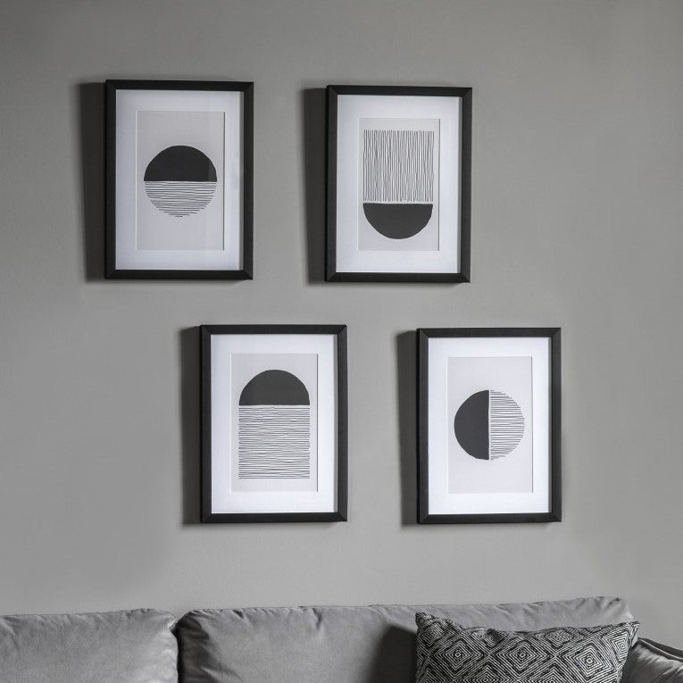 Quadruplicate Etched Framed Prints Set of 4