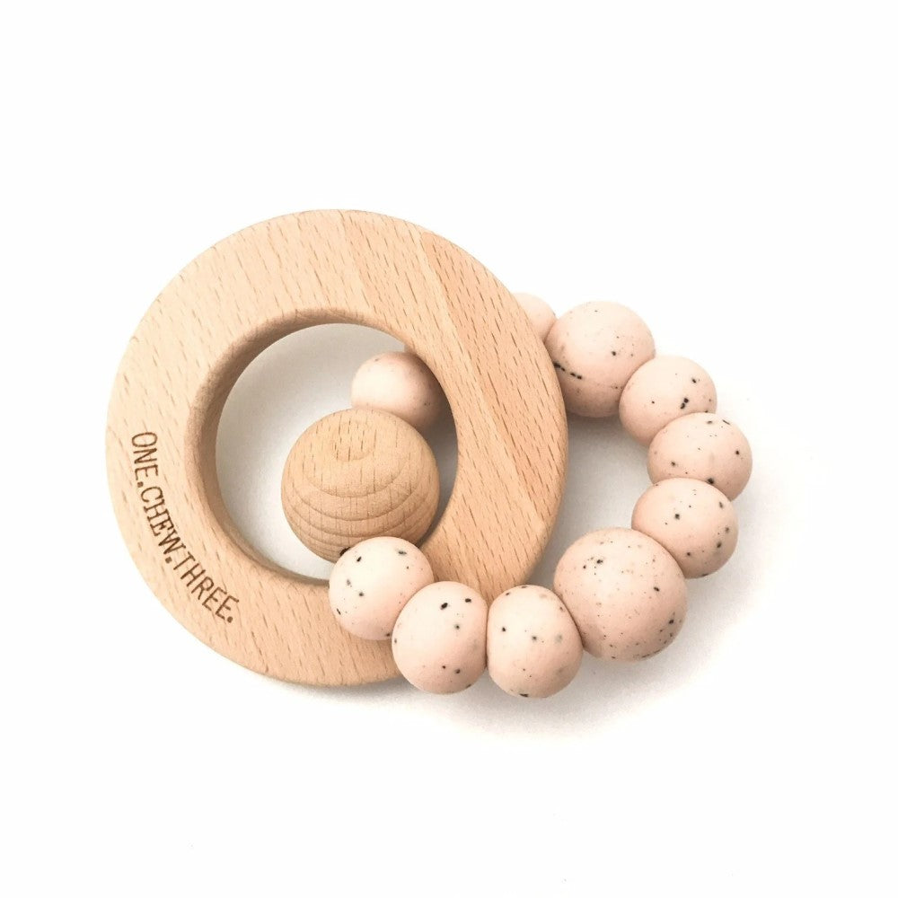 Personalised Radiance Silicone and Wood Teether (Available in 9 Colors)