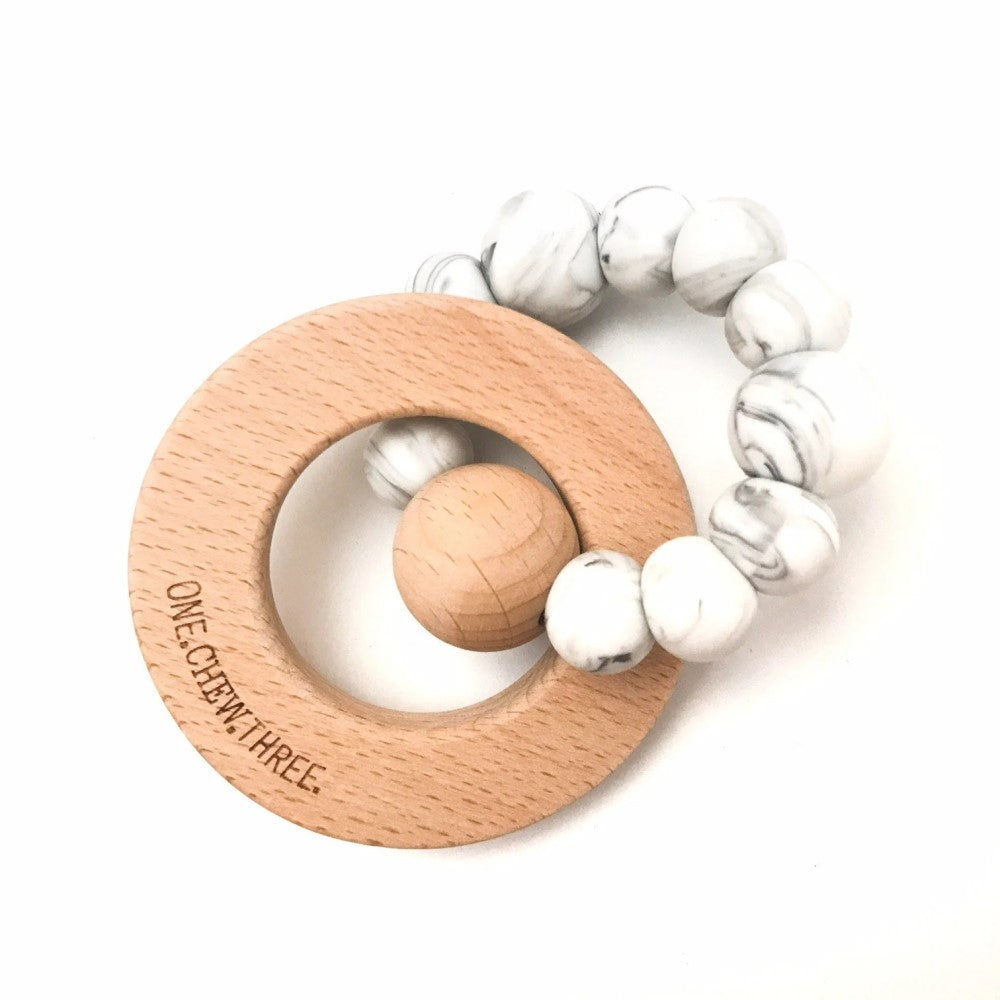 Personalised Radiance Silicone and Wood Teether (Available in 9 Colors)