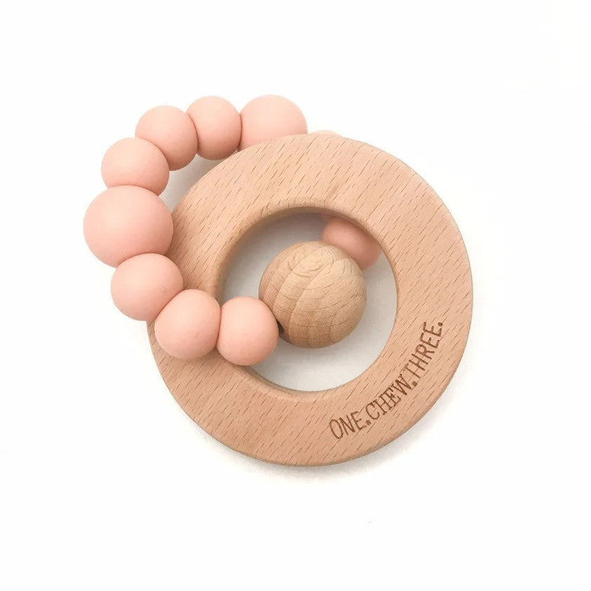 Personalised Radiance Silicone and Wood Teether (Available in 9 Colors)