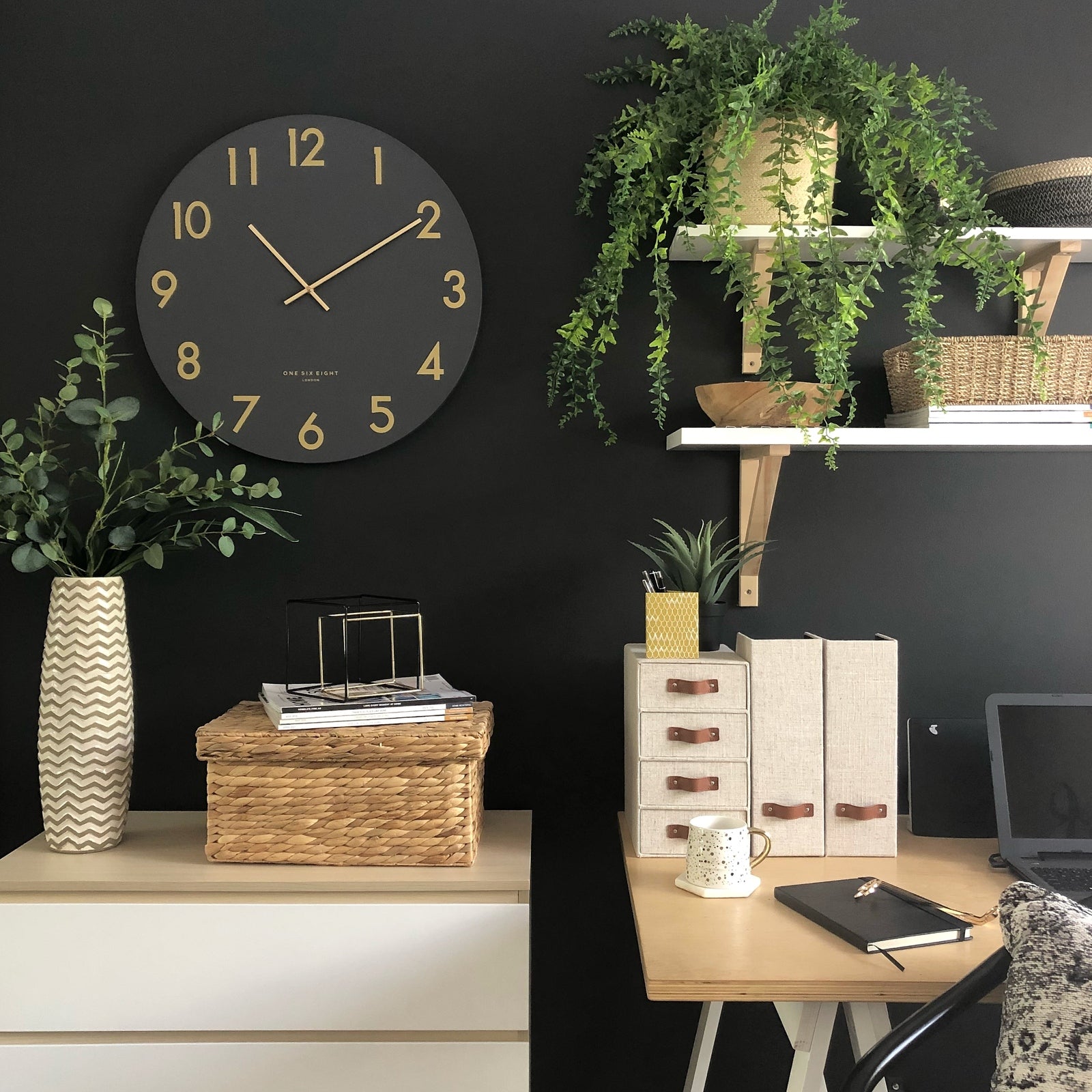 Radiant Rhythms Charcoal Wall Clock (Available in 3 Sizes)