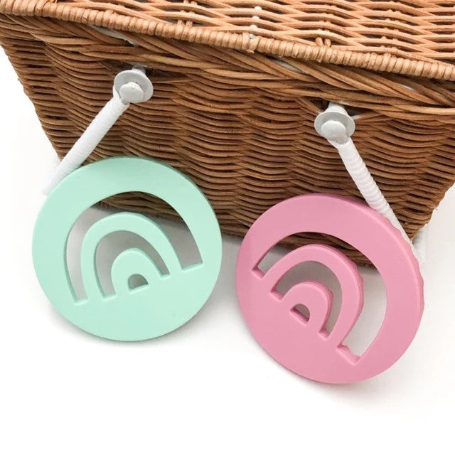 Rainbow Silicone Teething Disc (Available in 2 Colours)