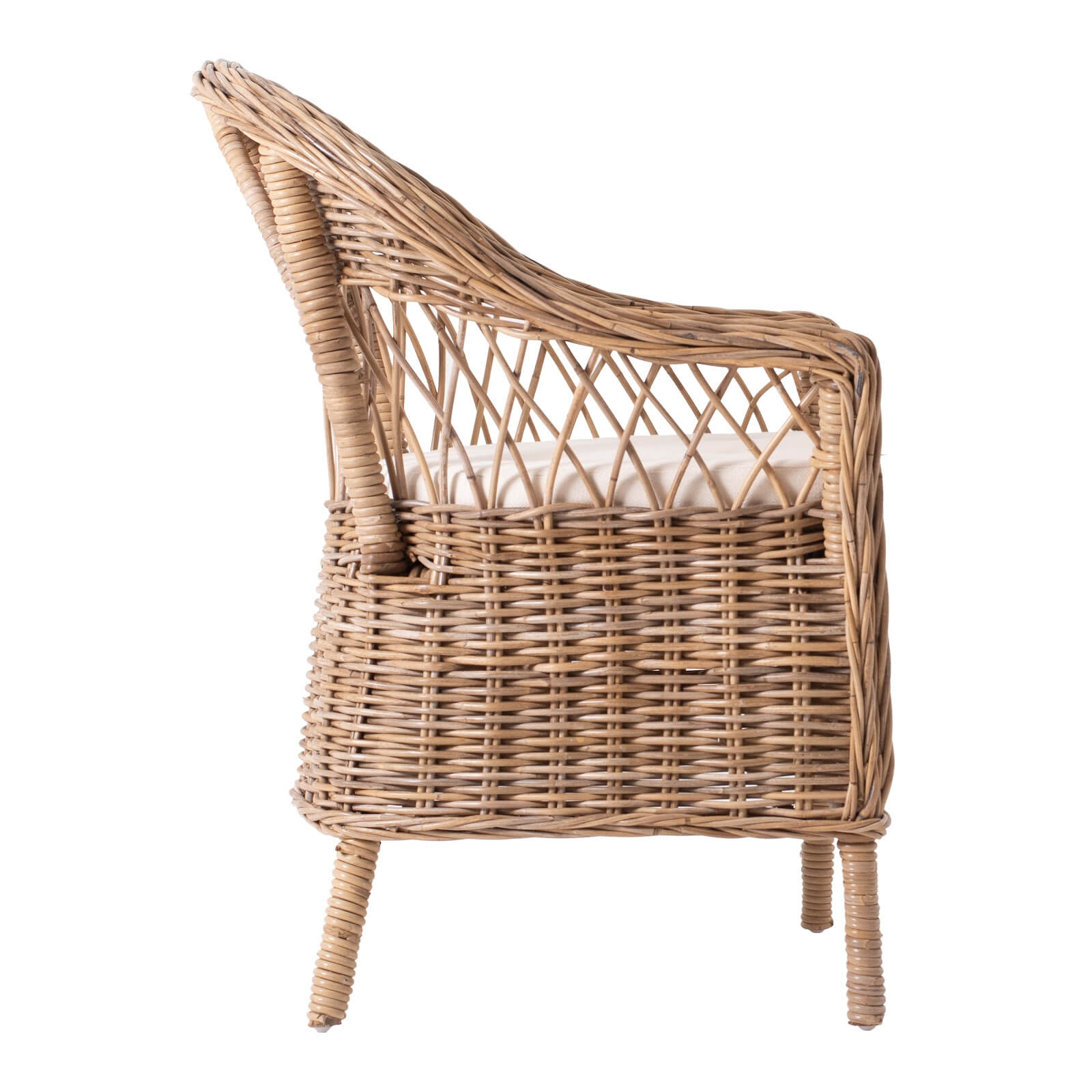 Rattan Haven Cove-Backed Lounge Armchair Set of 2