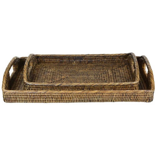 Chic Rattan Plantation Rectangle Serving Tray (Available in 2 Sizes)