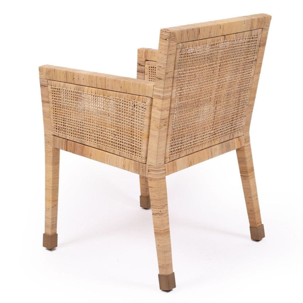 Rattan Coastal Accent Dining Armchair