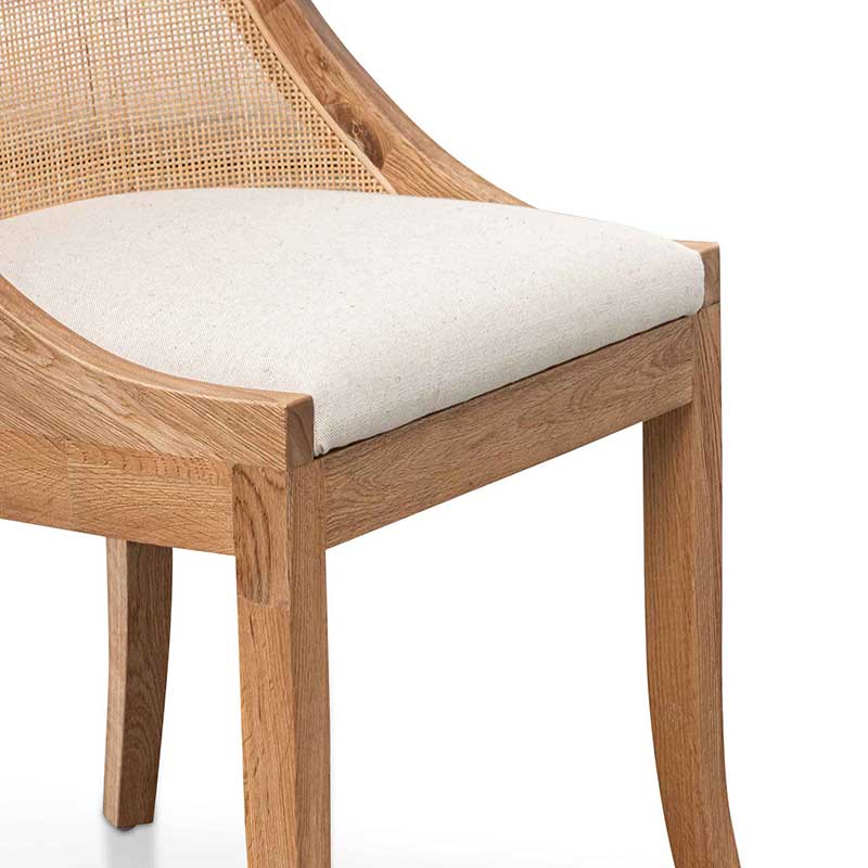 Rattan Wooden Dining Chair - Natural(Set of 2)