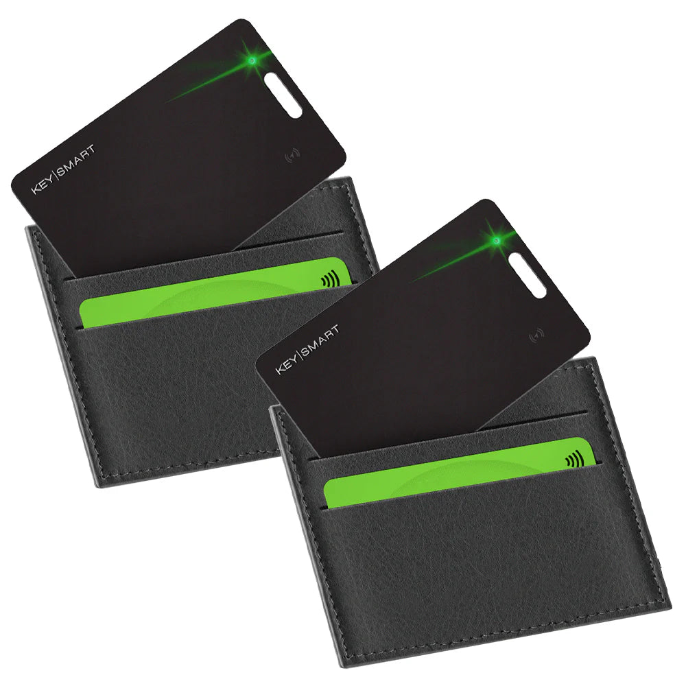 Rechargeable Thin Wallet Tracker Smart Card Black - Pack of 2