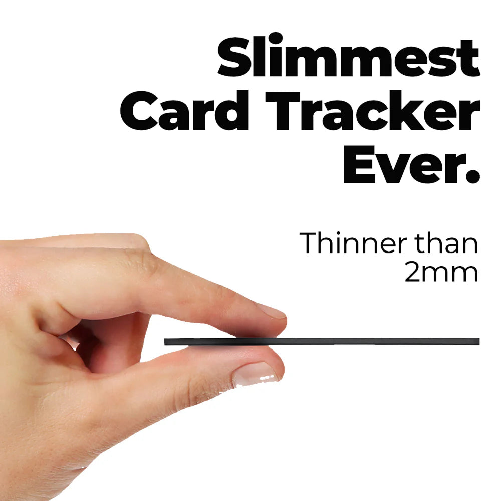 Rechargeable Thin Wallet Tracker Smart Card - Black
