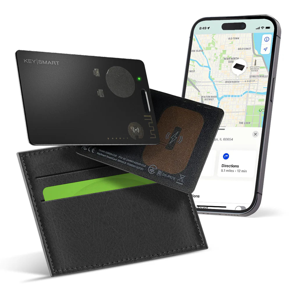 Rechargeable Thin Wallet Tracker Smart Card Clear Smoke - Pack of 2