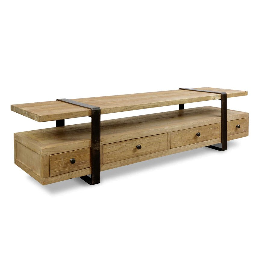 Reclaimed Lowline TV Unit 180cms - Natural