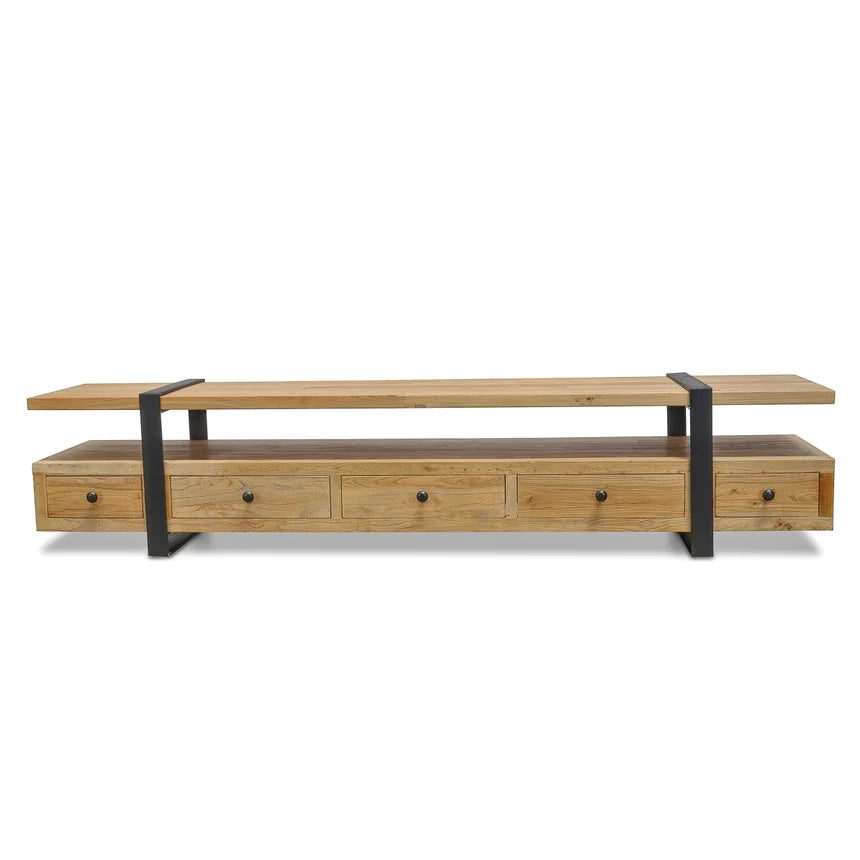 Reclaimed Lowline TV Unit 220cms - Natural