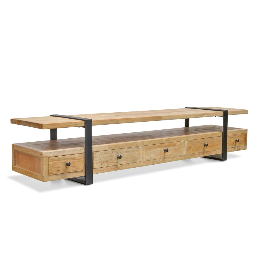 Reclaimed Lowline TV Unit 220cms - Natural