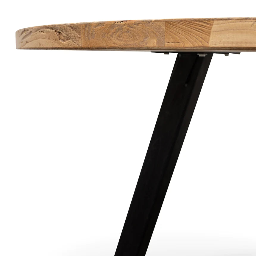 Reclaimed Wooden Dining Table 125cms - Natural & Black
