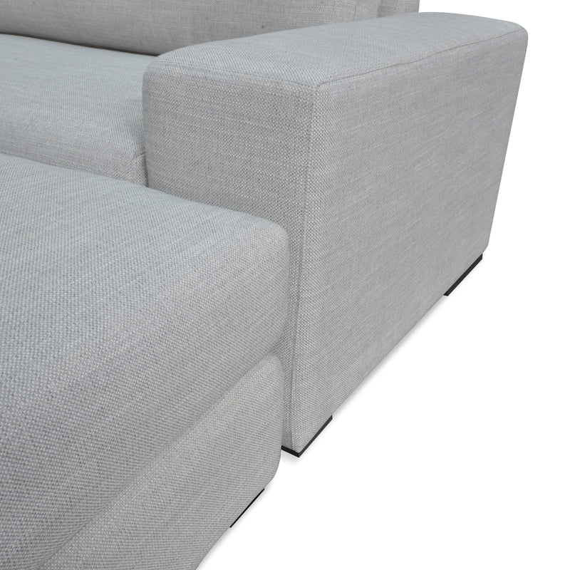 Refined Interior 3-Seater Sofa with Chaise - Light Texture Grey