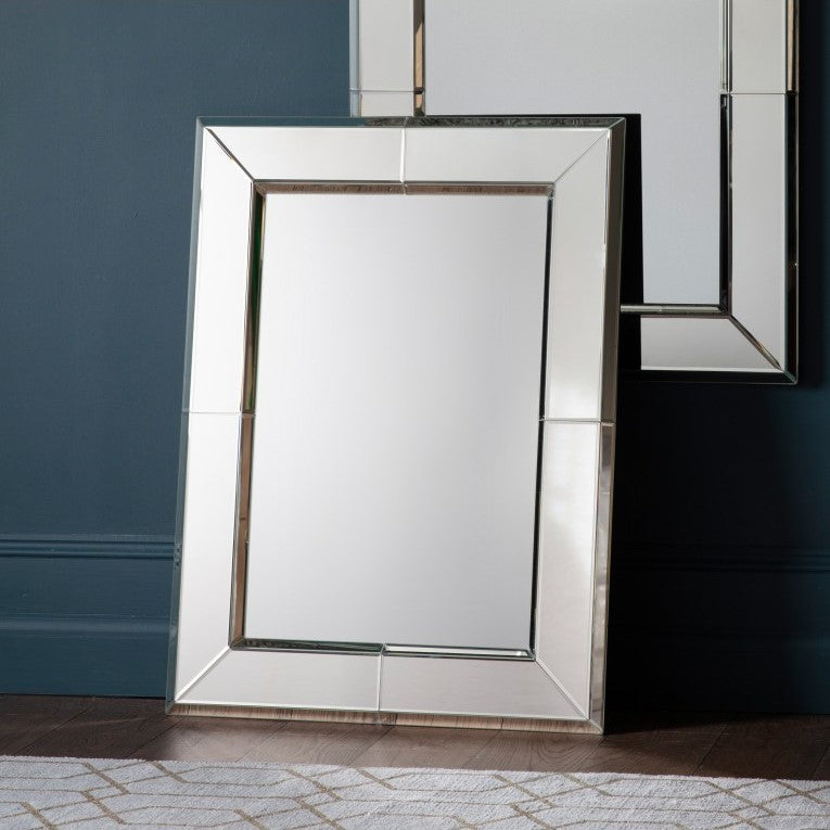 Reflective Grandeur Glass-Framed Mirror 106cms