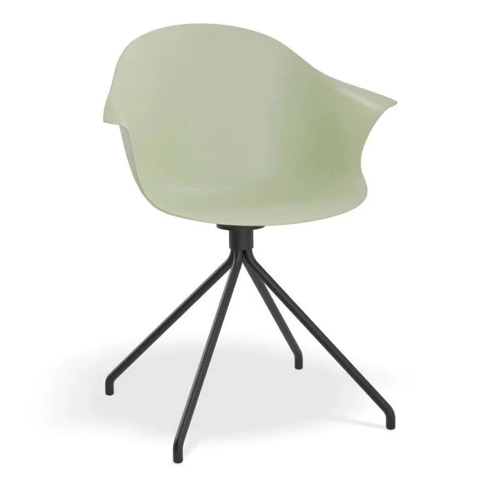 Refreshing Green Pyramid Base Dining Armchair
