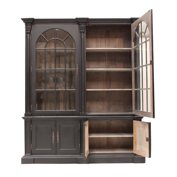 Regal Georgian 2 Door Display Cabinet - Black
