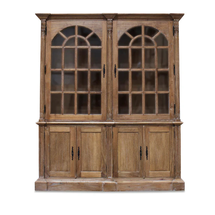 Regal Georgian 2 Door Display Cabinet - Weathered Oak