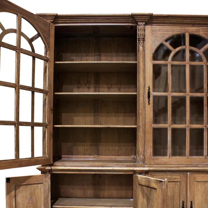 Regal Georgian 2 Door Display Cabinet - Weathered Oak