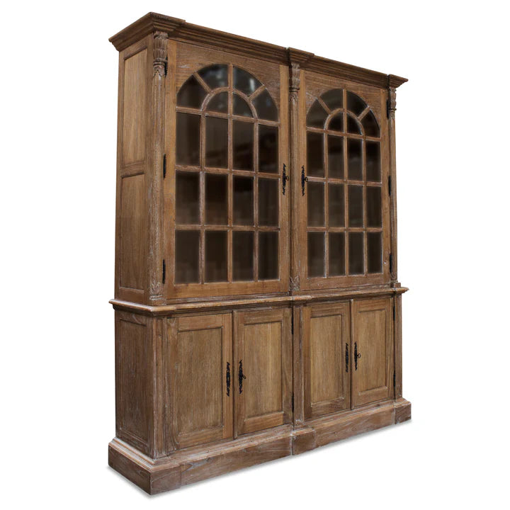 Regal Georgian 2 Door Display Cabinet - Weathered Oak