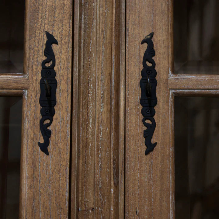 Regal Georgian 2 Door Display Cabinet - Weathered Oak