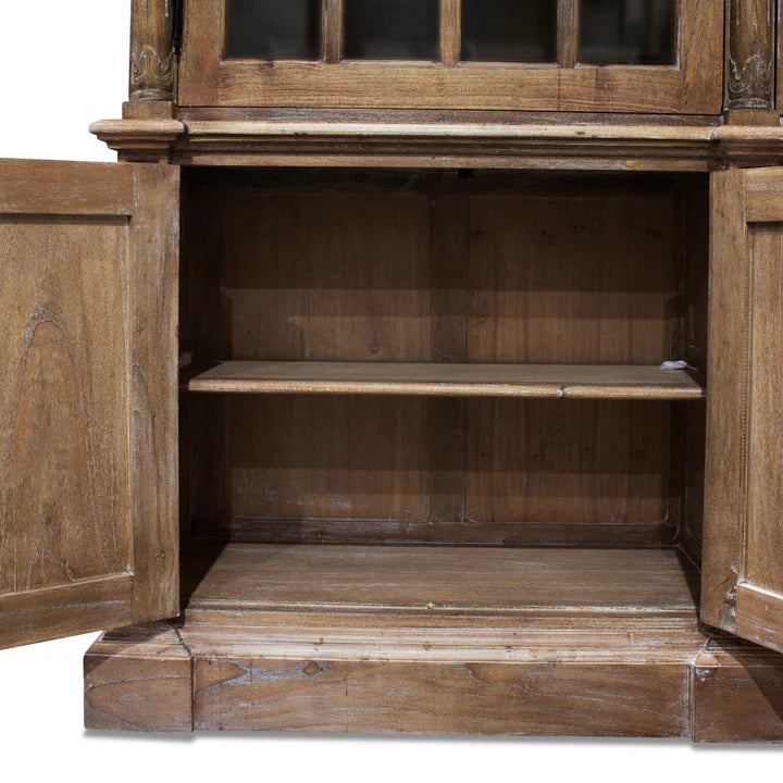 Regal Georgian 2 Door Display Cabinet - Weathered Oak