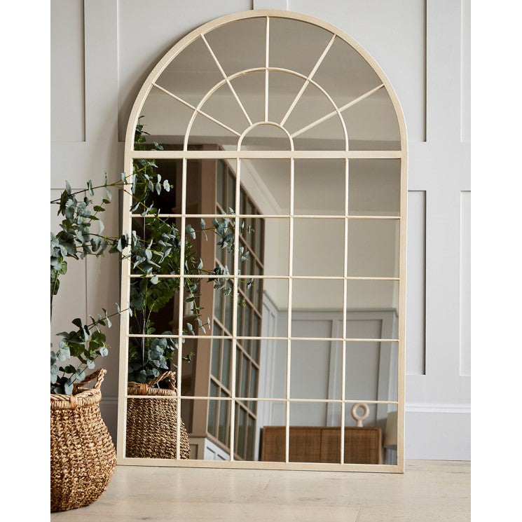 Regal Leaning Metal Framed Mirror White 160cms