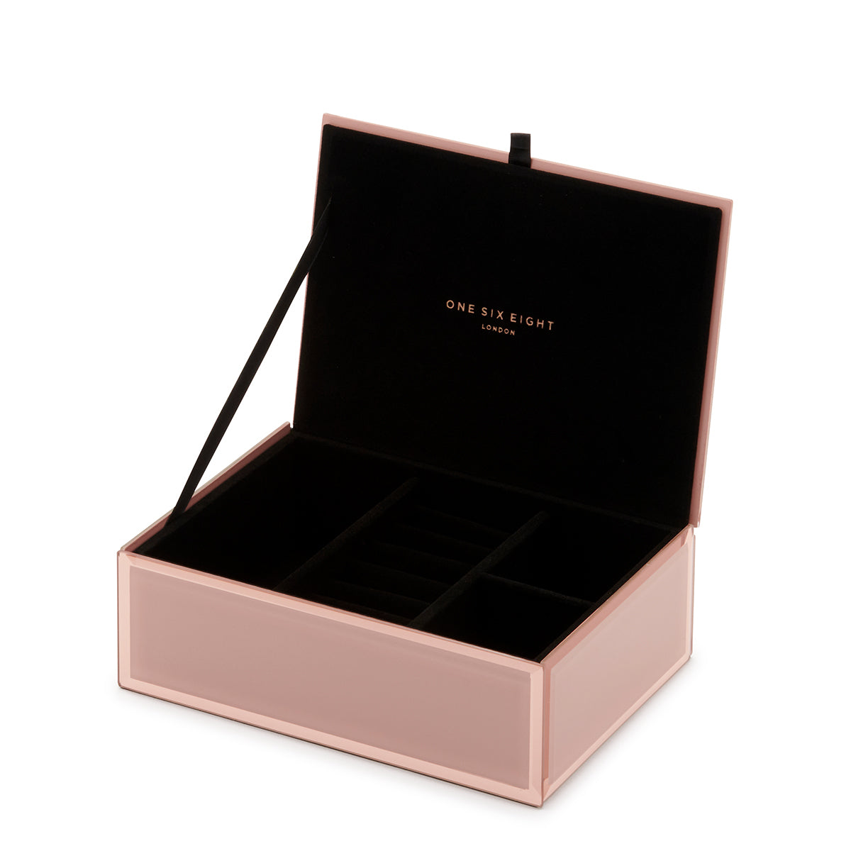Personalised Regal Velvetia Jewellery Box Medium Blush