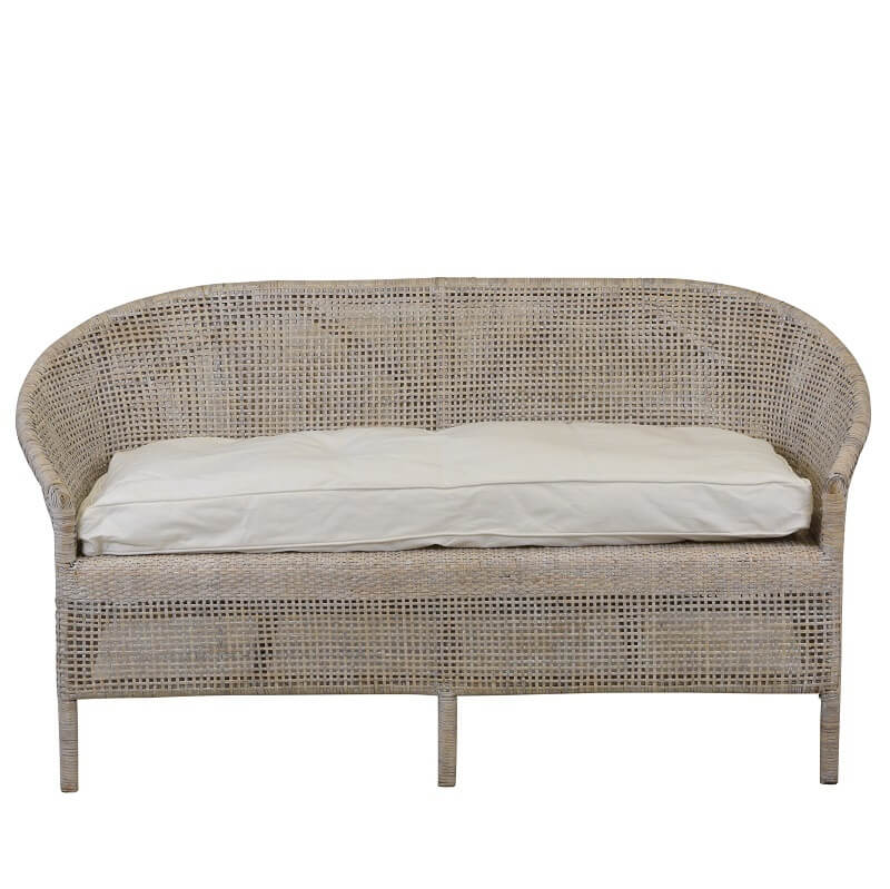 Relaxed Rattan 3 Seater Sofa - White Wash