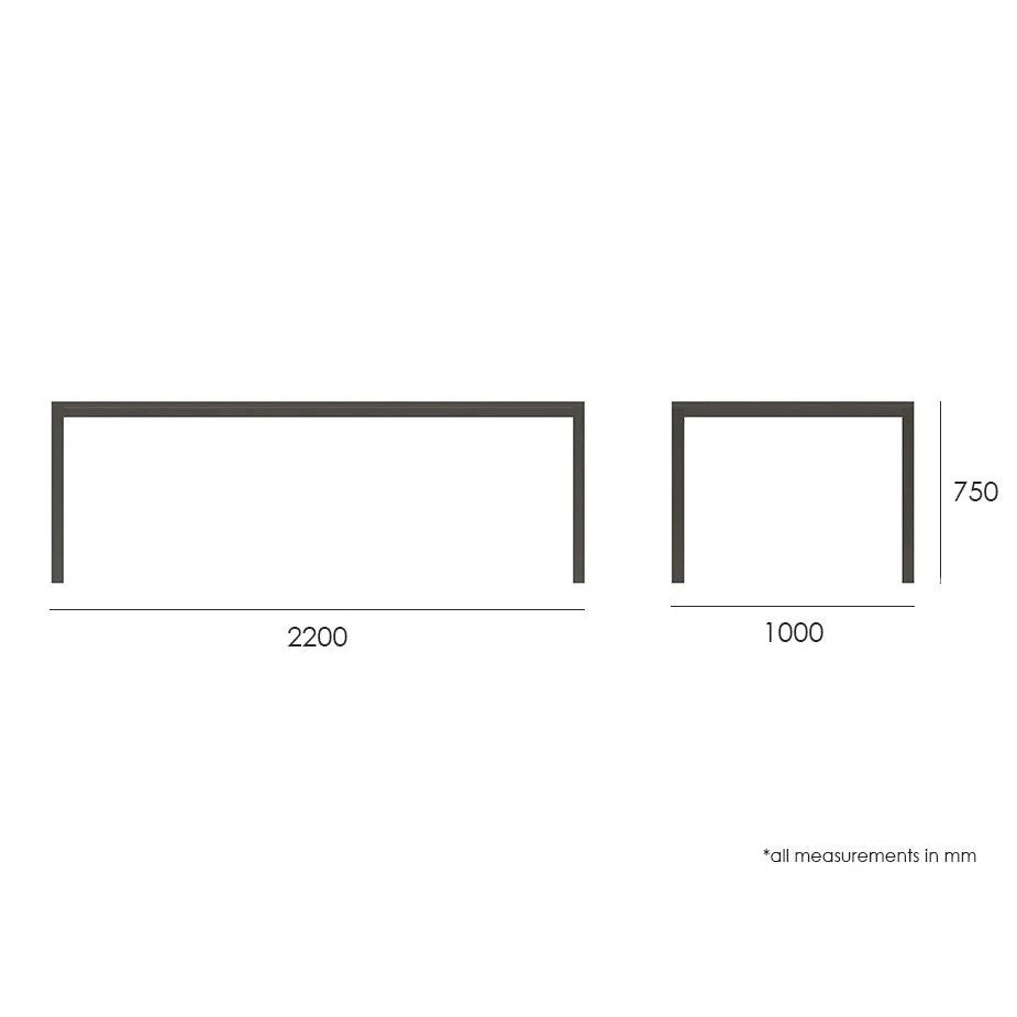 Retreat Charcoal Outdoor Metal Bench - 220x100cms