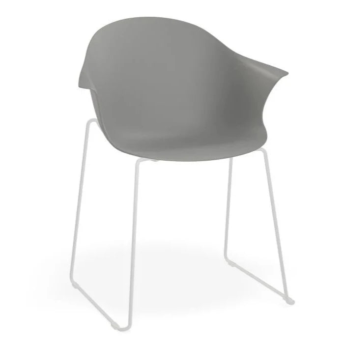 Retreat Grey Seat Sled Base - White Dining Armchair