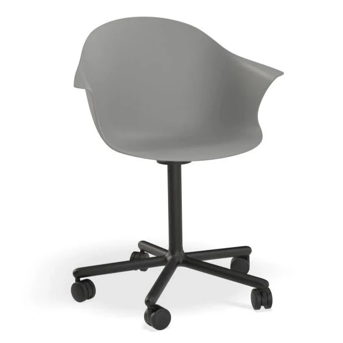 Retreat Grey Seat Swivel Base with Castors Dining Armchair