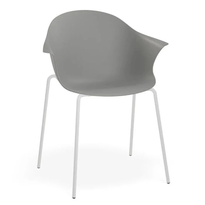 Retreat Grey Shell Seat 4 Post Base Dining Armchair