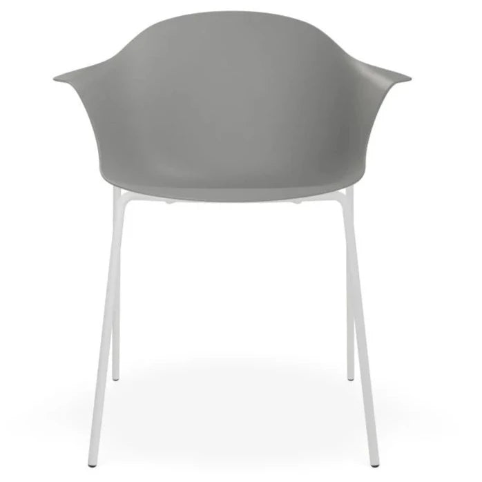 Retreat Grey Shell Seat 4 Post Base Dining Armchair