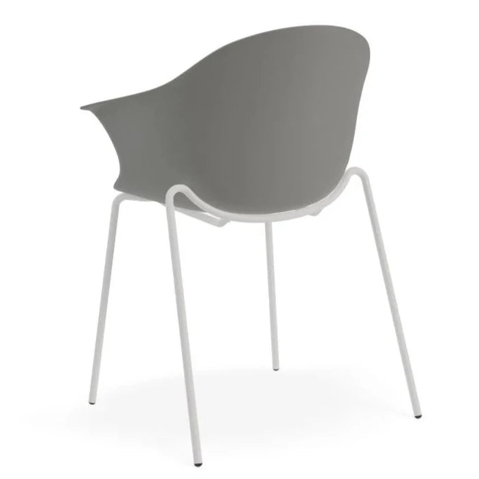 Retreat Grey Shell Seat 4 Post Base Dining Armchair