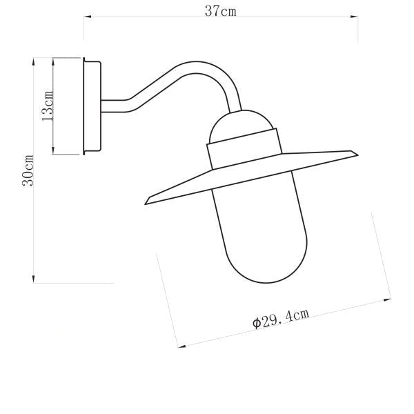 Retro Copper Angled Outdoor Wall Light (Available in 3 Colors)