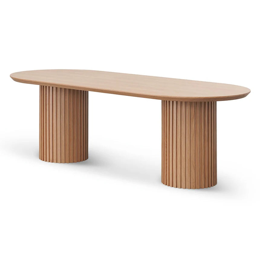 Rich Elegance Walnut Wooden Dining Table - Natural - 250cms