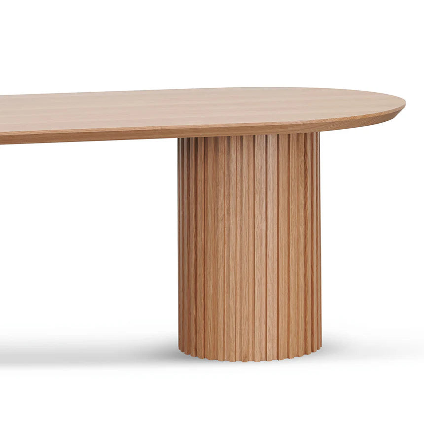 Rich Elegance Walnut Wooden Dining Table - Natural - 250cms