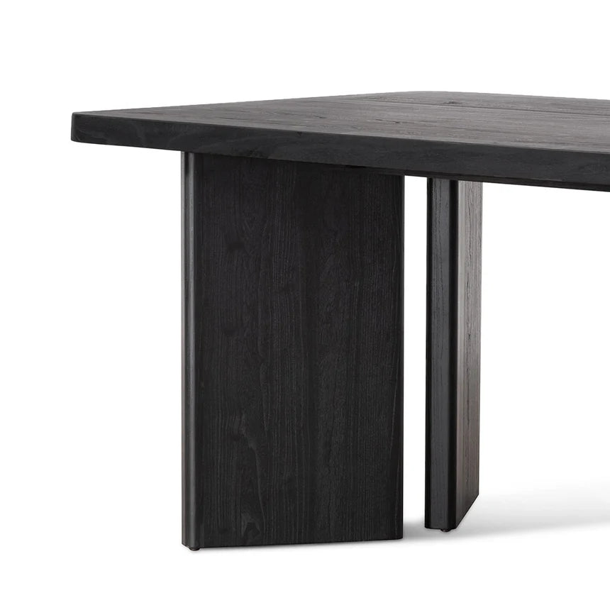 Rich Texture Elm Dining Table 240cms - Black