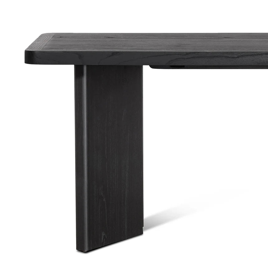 Rich Texture Elm Dining Table 240cms - Black