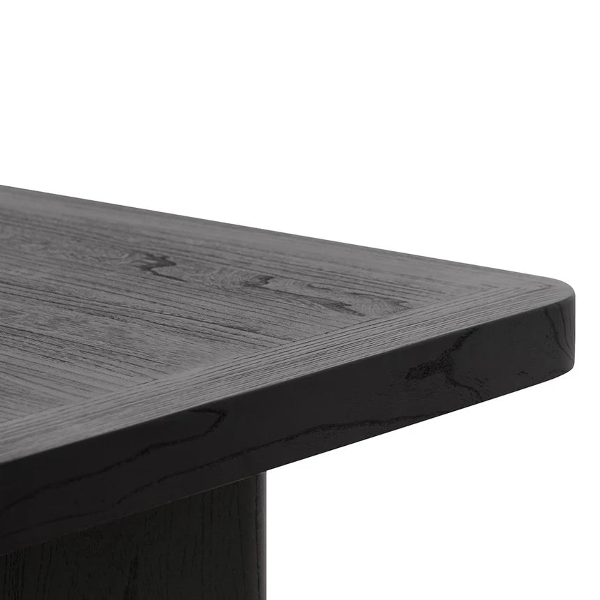 Rich Texture Elm Dining Table 240cms - Black