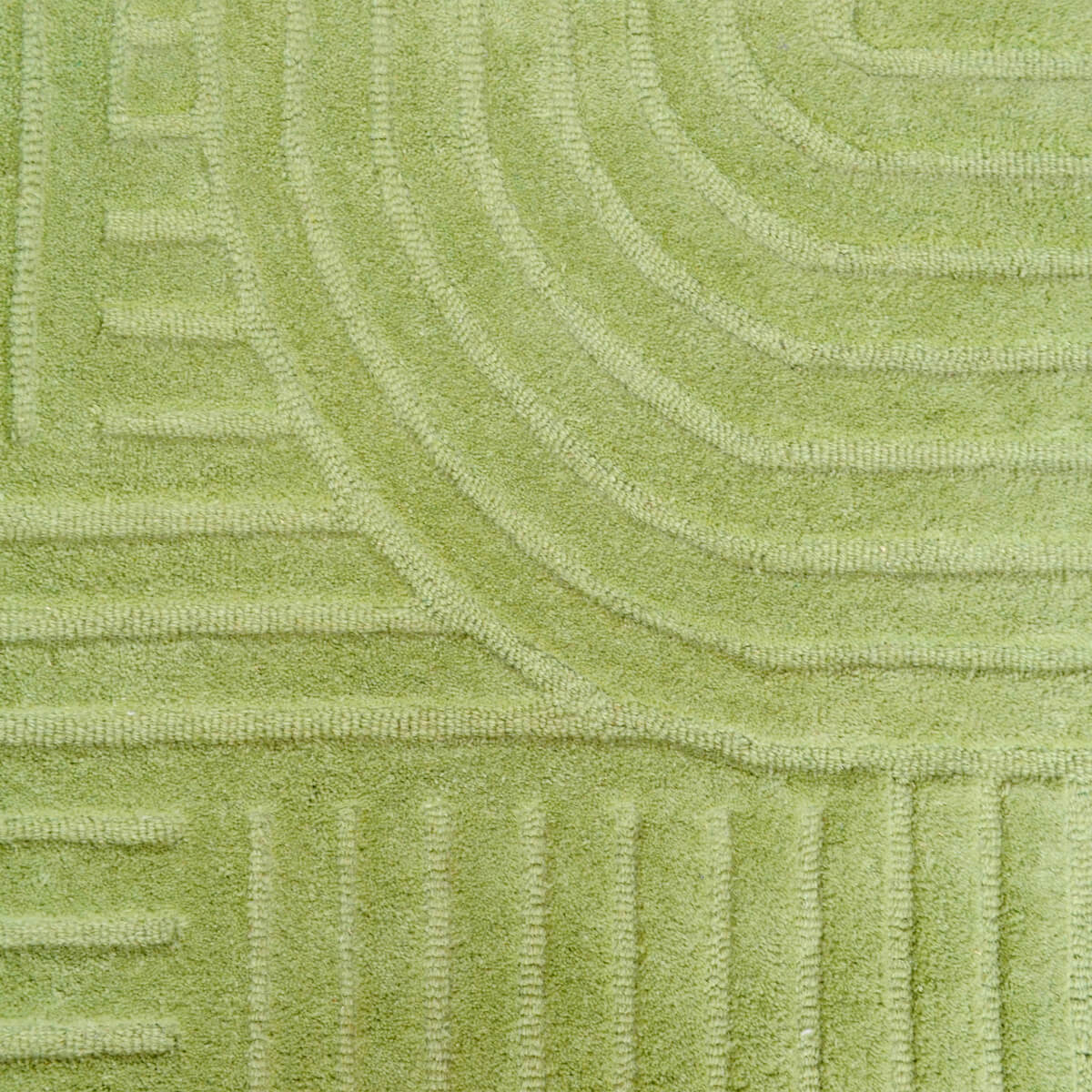 Rich Textured Hand-Embossed Wool Rug -  Pista Green (Available in 3 Sizes)