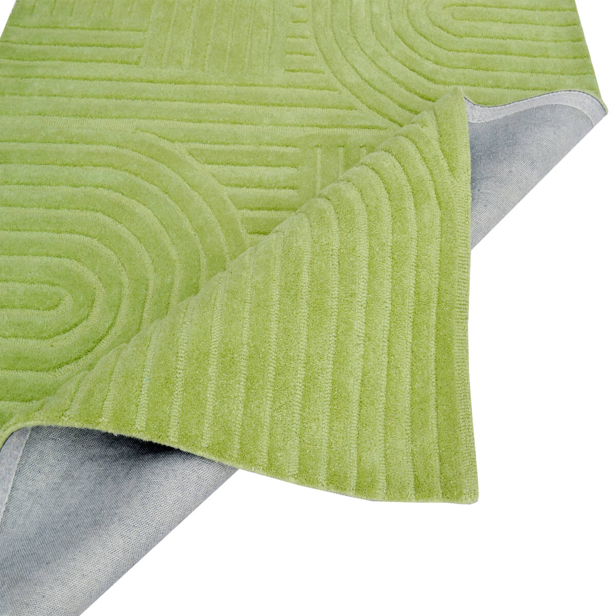 Rich Textured Hand-Embossed Wool Rug -  Pista Green (Available in 3 Sizes)